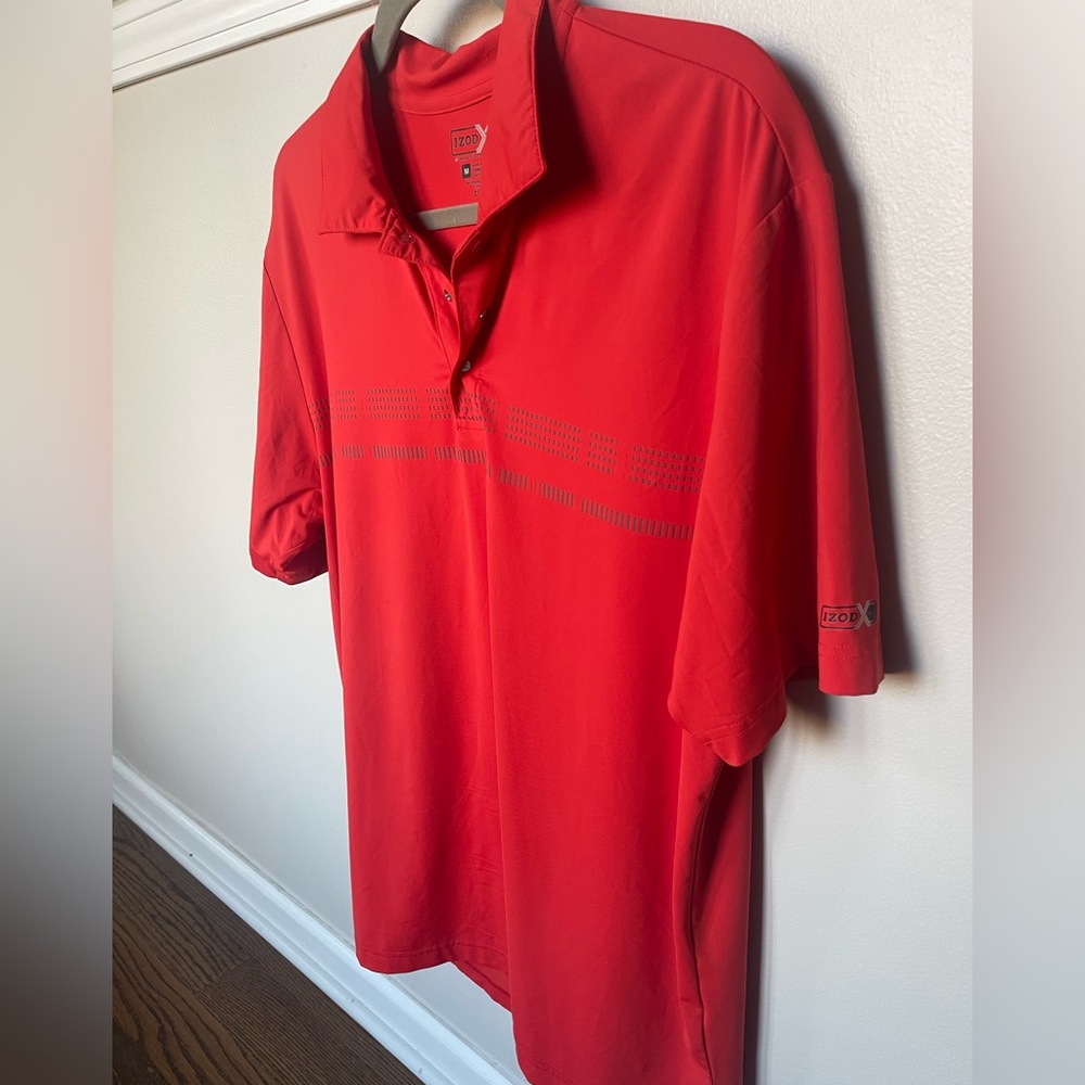 Mens Izod golf polo red cool fx shirt Dri fit M